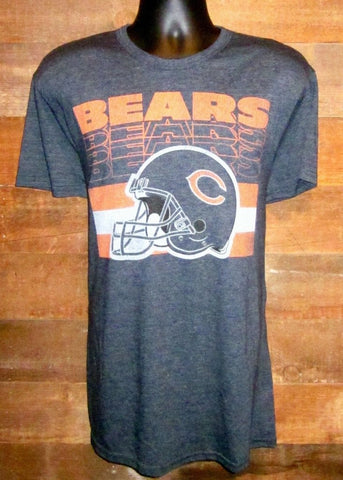 Men's T-Shirt Chicago Bears Helmet Faded Navy Blend  NFL