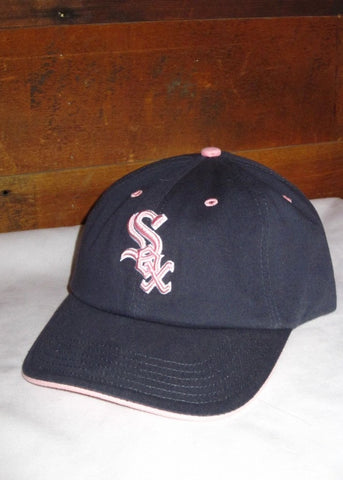 Hat Women's Dark Grey Sox with "Sox" in Pink