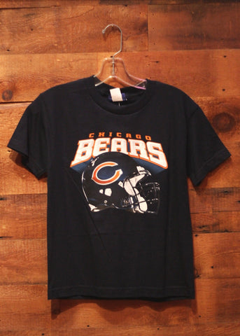 Youth T-Shirt Chicago Bears Navy with Team Helmet on Front