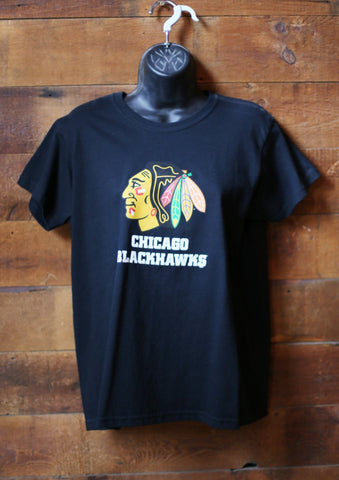 Men's T-Shirt Chicago Blackhawks Black with Logo