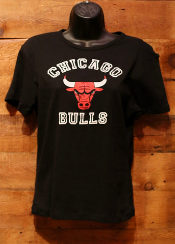 Youth Girls T-Shirt Chicago Bulls Black with Logo