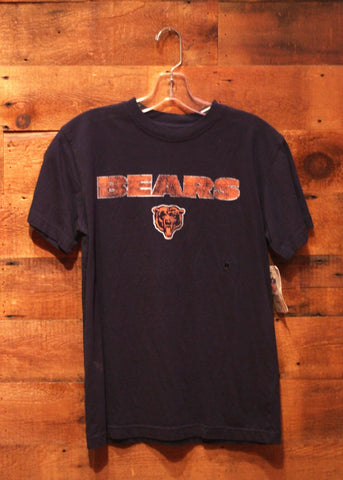 Youth T-Shirt Chicago Bears Navy With Orange Bear Face Logo